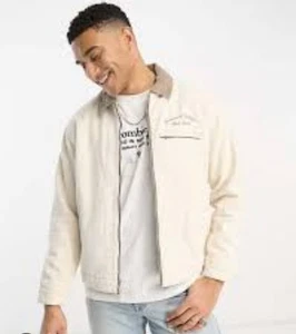 Abercrombie & Fitch Mens Logo Embroidered Jacket Size Large - Picture 1 of 6