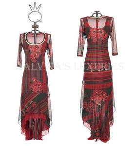 VESTIDO LARGO SAVE THE QUEEN ESTAMPADO FLORAL ELÁSTICO TUL FALDA ASIMÉTRICA talla M - Imagen 1 de 9