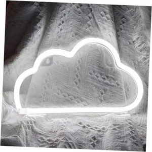 Cloud Neon Signs, LED Light for Wall Decor, Battery or USB Powered Sign Shaped - Picture 1 of 7