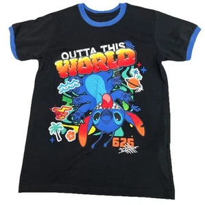 Camiseta negra Disney talla grande 10/12 STITCH Outta This World NUEVA - Imagen 1 de 10
