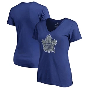 Women's Royal Toronto Maple Leafs Static Logo V-Neck T-Shirt - Picture 1 of 3