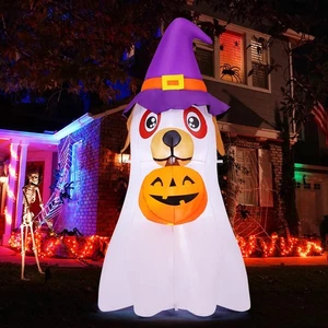 6,2 Fuß Halloween Schlauchboote Hund Outdoor Dekoration Explosion Garten Niedlicher Welpe... - Bild 1 von 6