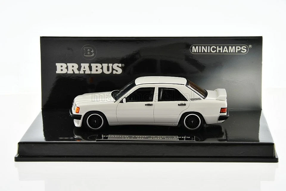 BRABUS 190E 3.6S W201 White 1989 1/43 MINICHAMPS 437032602 - Immagine 1 di 4