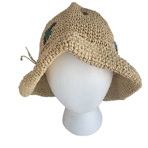 Fischerhut Scala Gal hellbraun mit Blumen 100 % Papierstroh Damen - Bild 1 von 4