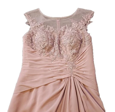 AZAZIE ENDORA A-Line Sequin Chiffon Dusty Rose Dress SZ A6,Wedding,Prom,Formal - Image 1 of 4