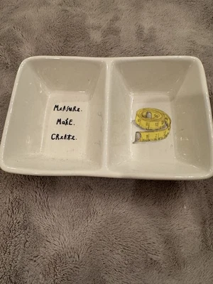 Rae Dunn Measure Make Create Divided Dish Farmhouse Sewing Organizer  - Image 1 of 4