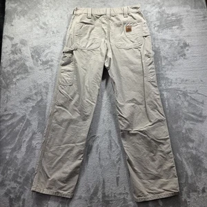 Carhartt Pants Mens 34x32 B151 Original Dungaree Fit Work Cargo Pockets - Picture 1 of 9