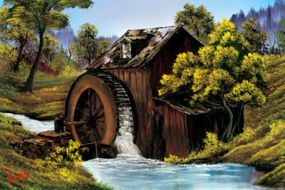 DECOR LOGISTICS Bob Ross The Old Mill Art Print Painting Cool Wall Decor Art Print Poster 12x18