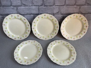 Antike Ridgway handbemalte Bedford Ware - Floral Speiseteller x5 23-25 cm - Bild 1 von 9