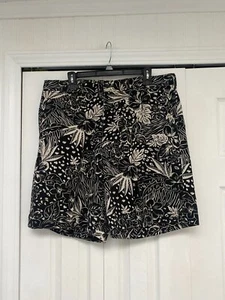 Pantalones Cortos Polo Ralph Lauren Negro Beige Botánico Tropical Floral Algodón 36 - Imagen 1 de 4