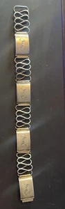 "Pulsera de eslabón modernista de plata esterlina firmada artesanalmente 7,4""" - Imagen 1 de 5