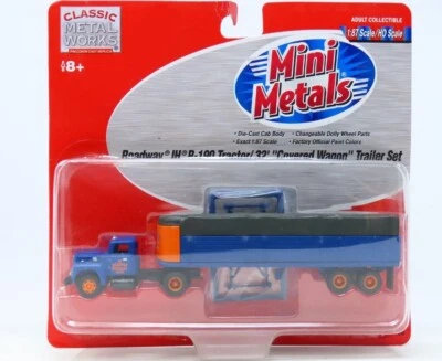1/87 HO  Mini Metals 31128 Roadway IH R-190 Tractor  32' Covered Wagon Trailer - Image 1 of 4