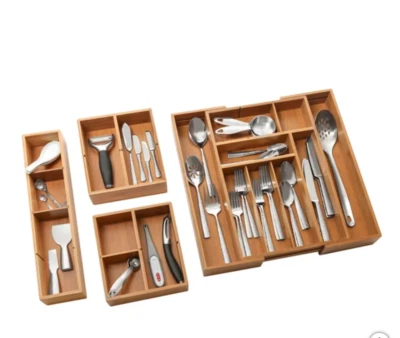 Organizador de cajones expandible de bambú de 4 piezas Seville Classics *ENVÍO GRATUITO* Foto 1 de 4