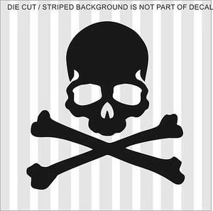 SKULL AND BONES - Decal Sticker Car ,Truck, Window, Laptop - Many Colors & Sizes - Picture 1 of 15