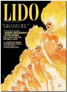 Vintage Poster *FRAMED* CANVAS PRINT ~ Lido Paris Show girls 24x16" - Picture 1 of 1
