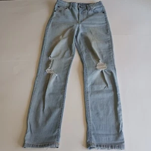 Girls' Distressed Mid-Rise Girlfriend Jeans - Art Class™ Light Size12  - Picture 1 of 10