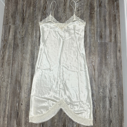 UNDERCOVER Abito da sposa vintage Victoria's Secret etichetta oro avorio pizzo slip Y2K piccolo