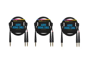 Audiokabel 6.3mm Monoklinke Stereo 6m Y-Kabel AC-232-600 Schwarz 3 Stück Pro Lin - Afbeelding 1 van 2