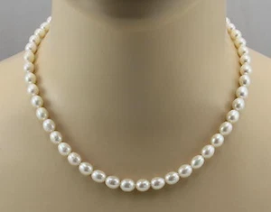 Süßwasser-Perlenkette weiß Halskette für Damen 45,5 cm - Gemini Gemstones - Picture 1 of 2