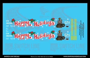Juego de calcomanías envolventes escala HO Canadian National Holiday Hopper Felices Fiestas - Imagen 1 de 1