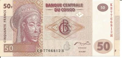 .CONGO 50 FRANCS 31/07/2007  - Image 1 of 2
