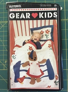Butterick Gear❤️Kinder Muster #6414~Baby Accessoires~Krippe Decke, Kissen~ungeschnitten - Bild 1 von 3