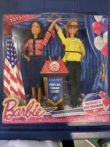 2016 First All Female Ticket President & Vice President Barbie Doll Set 