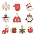 10 pièces boîte cadeau de Noël mixte colorée gants bas breloques pendentif artisanat