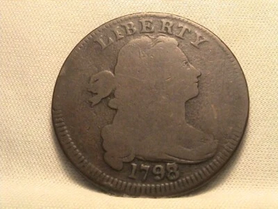 1798/7 Draped Bust Large Cent Style 1 Hair S-150 R5 Overdate! - Image 1 of 3