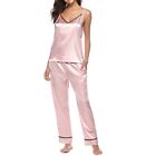 Classic Satin Pajamas Set for Women Soft Nightwear Sleepwear Loungewear