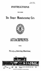 Singer Federlicht Nähmaschine Aufsatz Buch 1907 - Bild 1 von 1