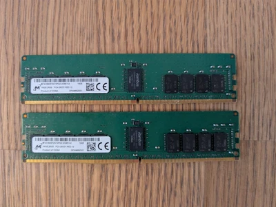 Micron 32GB (2x16GB) 2Rx8 PC4-2400 DDR4 ECC (MTA18ASF2G72PDZ-2G9E1UI) - Bild 1 von 4
