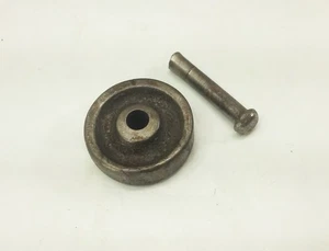 Vtg antique Singer treadle sewing machine base frame wheel roller w/ pin axle - Picture 1 of 7
