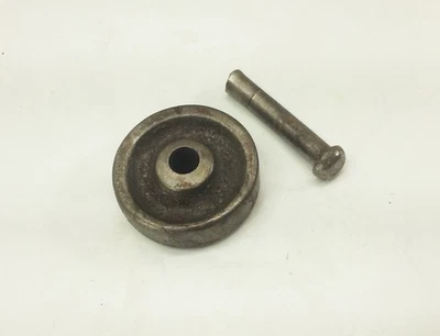 Vtg antique Singer treadle sewing machine base frame wheel roller w/ pin axle - Image 1 of 4