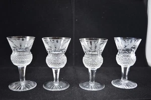 4 EDINBURGH CRYSTAL THISTLE CORDIAL / LIQUEUR GLASSES - Picture 1 of 7