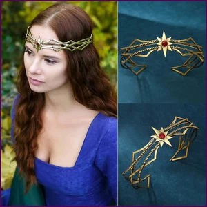 Tiara Corona Elfo Regolabile Unisex Cerchietto Lega Accessorio Regalo Cosplay - Foto 1 di 26