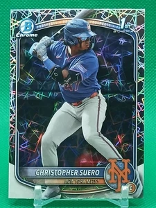 Christopher Suero 1er refractor láser 2025 Bowman cromo #BCP-191 New York Mets - Imagen 1 de 9