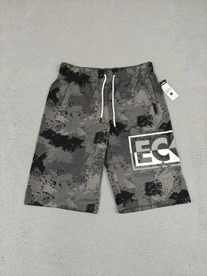 Ecko Unltd Shorts Mens Medium Black Gray Camo Drawstring Logo Pocket EO12N166T - Image 1 of 4