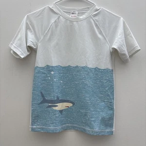 Hanna Andersson Swim Shirt Rash Guard Sun Protection Blue Surfing Banana 140 10 - Picture 1 of 6