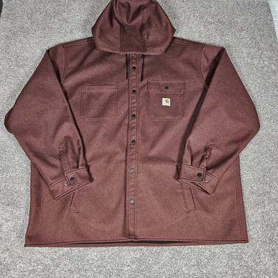 Carhartt Jacket Mens 3XL Dark Cedar Maroon Rain Defender Shirt Jac 105022 224  - Image 1 of 4