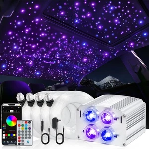 4 Colors 32W Twinkle Car Starlight Headliner Kit 600pcs*0.03in*13.1ft with AP... - Picture 1 of 8