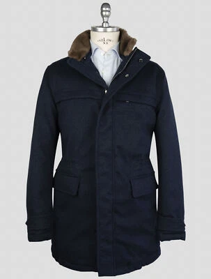 NEW CESARE ATTOLINI  BLUE CASHMERE COAT US 42 - EU 52 CA45 - Image 1 of 4