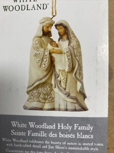 Jim Shore WHITE WOODLAND HOLY FAMILY HANGING ORNAMENT NEW - Picture 1 of 4