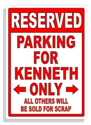 Personalized Parking Sign Wall Decal Metal Sign No Parking Customized KENNETH - Image 1 of 4