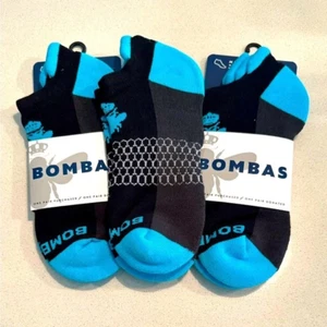 3-Pack Bombas Ankle Socks Electric Blue / Black Women's Socks Medium 8-10 1/2 - Picture 1 of 1