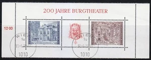 Austria 1976 CTO NH Mi Block 3 Sc 1030ab Bicentenary of Vienna Burgtheater - Picture 1 of 1