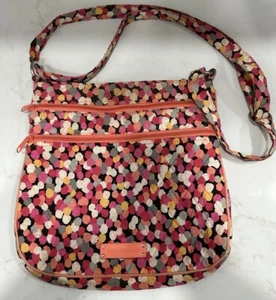 Vera Bradley Women Inner Pocket Adjustable Strap Orange/Multicolor Crossbody Bag - Picture 1 of 9