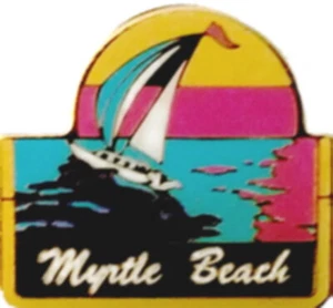 Pin Myrtle Beach Carolina del Sur LINDO SC Viaje de vacaciones Velero Prendedor Puesta de sol - Imagen 1 de 3