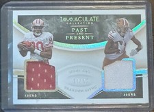 2020 Jerry Rice Brandon Aiyuk RC Immaculate Past Present Dual Patch 17/49 49ers