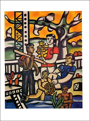 Impresión vintage 1976 Fernand Leger Les Campeurs 1954 bellas artes pintura campistas Foto 1 de 3